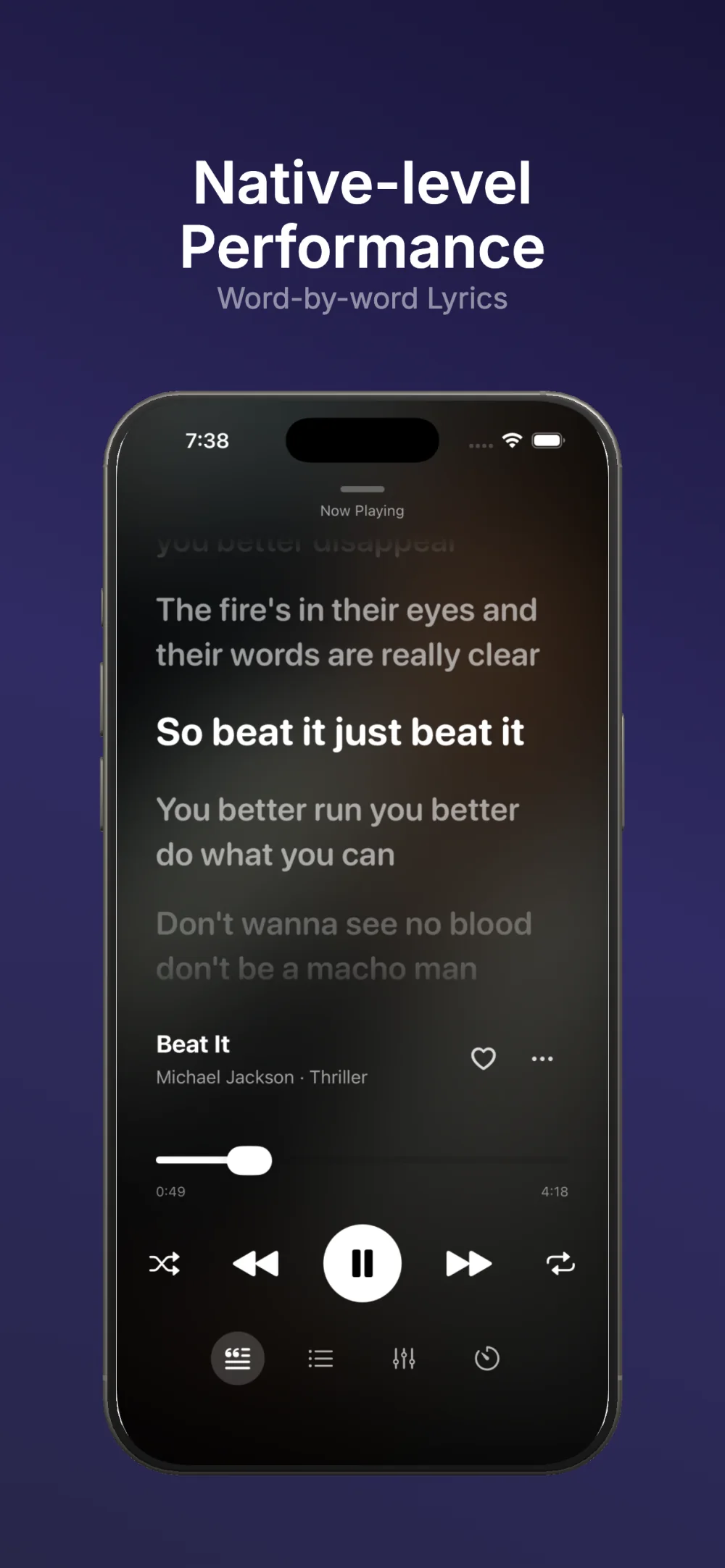 NetMusic player displaying synchronized lyrics